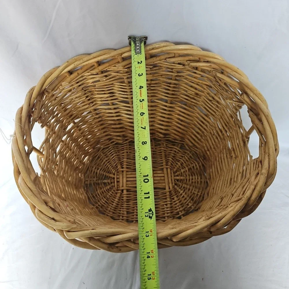 Large‎ Wicker Woven Basket 13x16x14 - Decorative Storage Bin with Handles